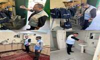 بازدید کارشناسان بهداشت محیط از محل‌های اسکان و اندازه‌گیری کلر آب